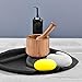 Samhita Acacia Wood Mortar and Pestle for Garlic Pepper Herb Crusher Kitchen Utensils Birthday Housewarming Gift. Mortar- 4