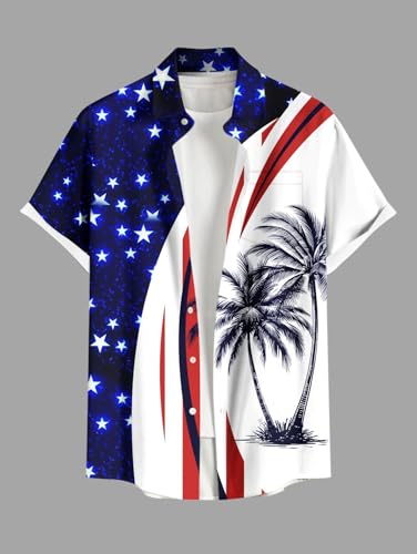 Image of ROSE GAL Matchable Couple Hawaiian Coconut Tree Print Shirt or Plus Size Knee Length Fit and Flare Tank Dress