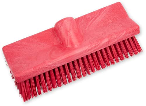 Image of SPARTA 40423EC05 Plastic Floor Scrub Brush, Wall Brush, Equipment Brush With Nonabsorbent Bristles For Industrial Kitchens, Hospitals, Commercial Cleaning, 10 Inches, Red