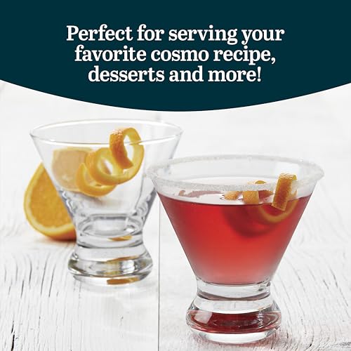 image for Libbey Cosmopolitan Stemless Martini Glasses, 8.25 Oz Dishwasher Safe 