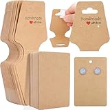 Monigte 50 PACK-Earring Cards, Bracelet Earrings Packaging Display Cards, Self Adhesive Packaging for Jewelry, Keychain, Hair Band, Selling Card for Small Business Supplies
