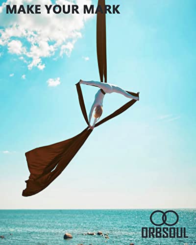 Orbsoul Aerial Silks + Yoga Hammock (Professional Grade) Includes Premium 100% Aerial Nylon Tricot Fabric Silks, Full Rigging Hardware and Easy Set-up Guide