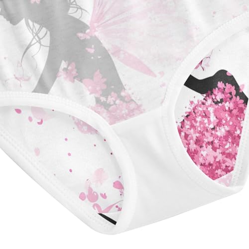 Toddler Briefs, Fairy Flower Butterfly Pink Cotton Underwear for Girls, 2T–8 Years4