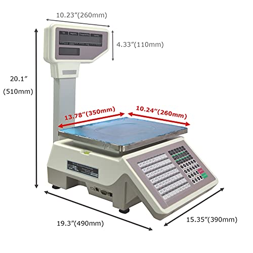 Báscula Comercial Digital con Impresora Térmica 15kg 110V miniatura 2