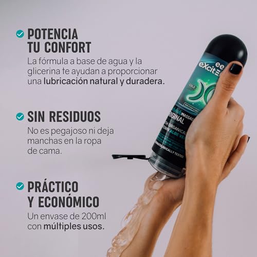 Miniatura 4 de Gel Lubricante Íntimo Y Gel De Masaje Efecto Frío 2 En 1 De Aloe Vera, Vegano Y Dermatológicamente Testado, 200ml