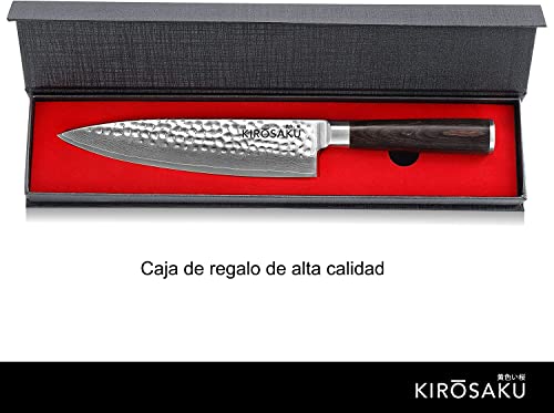 Miniatura 2 de Kirosaku Cuchillo De Damasco Premium 20 Cm Cuchillo De Cocina Extremadamente Afilado De Acero De Damasco Cuchillo Acero Damasco Cuchillo De Cocina De Chef Cuchillo De Sushi