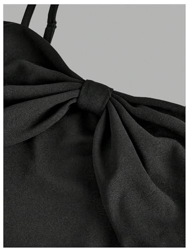 GORGLITTER Girl's Dresses Bow A Line Ruffle Sleeveless Cute Tie Shoulder Princess Cami Mini Dresses4