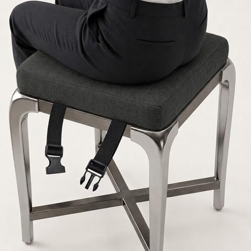 Genérico Cojines para Sillas Cuadrados con Lazos, Cojín Asiento de Lino Transpirable, Espuma de Alta Densidad, Desenfundable Antideslizante Interior Exterior(Gris Oscuro,35x35x5cm)