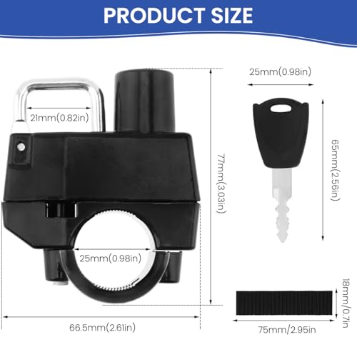 Image of STHIRA Helmet Lock for Bike Handle Bar Aluminum Alloy Bike Helmet Locker with 2 Keys Easy Install Helmet Locker for Two Wheeler Rustproof Anti-Theft Safety Lock for Bikes, E-Bikes, and Scooters