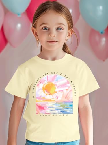 Jesus Shirts Toddler Christian Shirt His Mercies are New Every Morning Tshirt Girls Graphic Short Sleeve Tops2