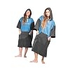 Vivida Lifestyle – Poncho Handtuch/Bade-Umhang, Quickdry Material und leicher Unterarm Zugang, Große Tasche mit Reisverschluss für die Sauna, den Strand, zum Surfen & Schwimmen, Tiefes Blau S/M
