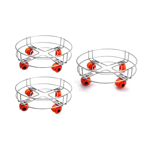 Image of Lpg Steel Cylinder Trolley with Wheels Heavy Duty | Rust-Proof | Easy Movement & Stable Support for Kitchen Gas Cylinder Trolley with 4 Wheels (Pack of 3)