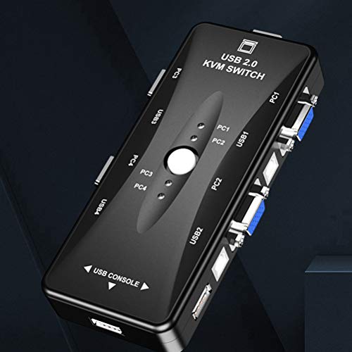 Mobestech KVM Switcher Four in One out Mouse Teclado Switch Divisor 4 portas USB Audio Video Switche