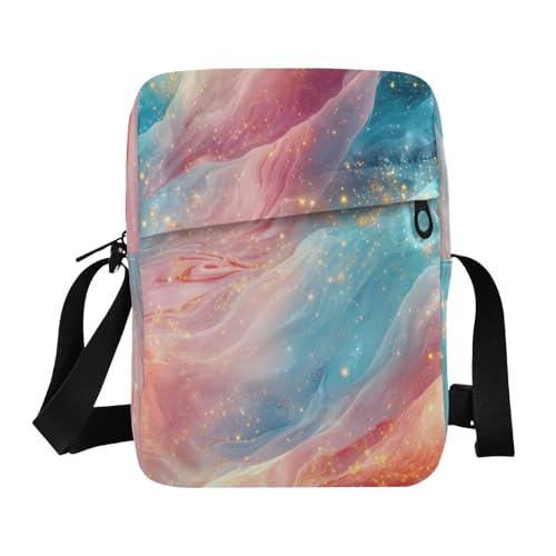 messenger bag cute crossbody bag men women's crossbody handbags Adjustable Strap for School School- Pink Turquoise Red