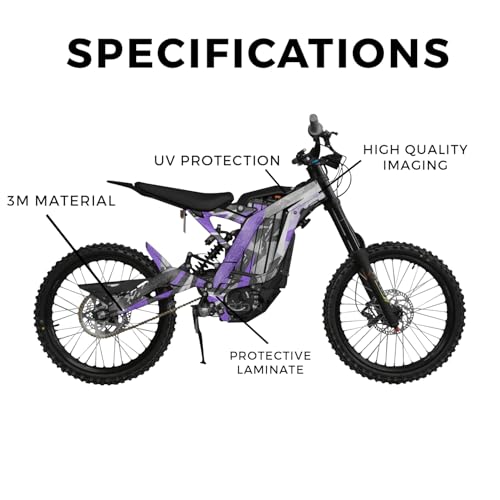 Image of Glossy Glitter Surron Light Bee Graphics Kit Wrap - Grunge Star Purple - Sur-Ron Skin - Premium 3M Vinyl Protective Wrap Decal Cover - Easy to Apply | Crafted in The USA by MightySkins