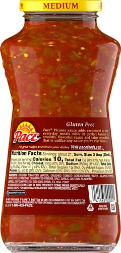 Image of Pace Medium Picante Sauce, 24 oz Jar (Pack of 2)
