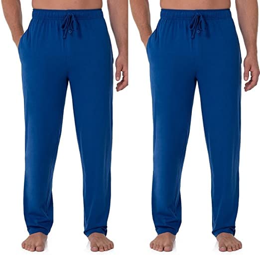 Fruit of the Loom Men's Extended Sizes Jersey Knit Sleep Pant (2-Pack), Mazarine Blue, XX-Large Tall
