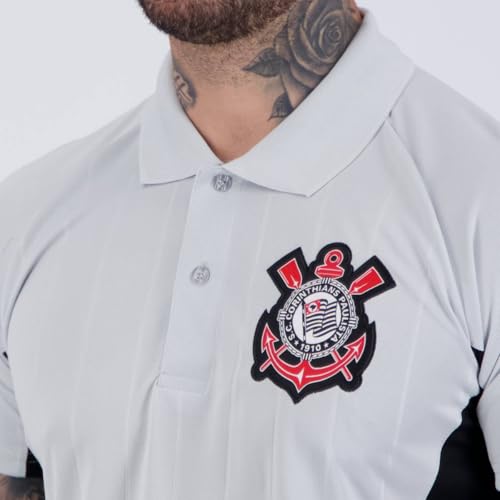 Polo Corinthians Emboss SCCP Cinza