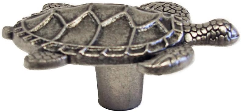 Silver Metal Sea Turtle Cabinet Door Dresser Drawer Hardware Kitchen Pull Knob Nautical Ocean Decor