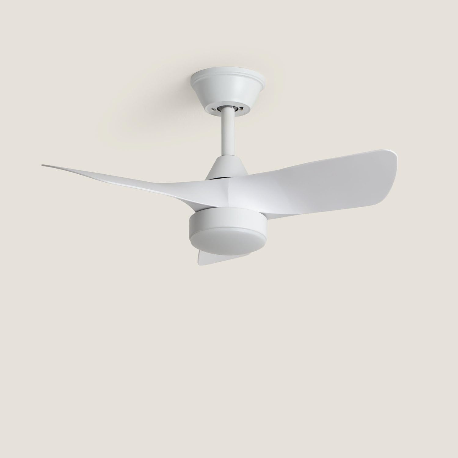 LEDKIA LIGHTING Ventilador de Techo con luz Silencioso DC Ventos Blanco Mando a Distancia Pequeña (hasta 10 m²) 76 cm Blanco