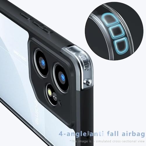 Image of REALCASE Shockproof Hybrid Armor Back Cover Case for Realme Neo 7 5G | 360 Protection | Crystal Clear Hard Back Transparent Cover for Realme Neo 7 5G