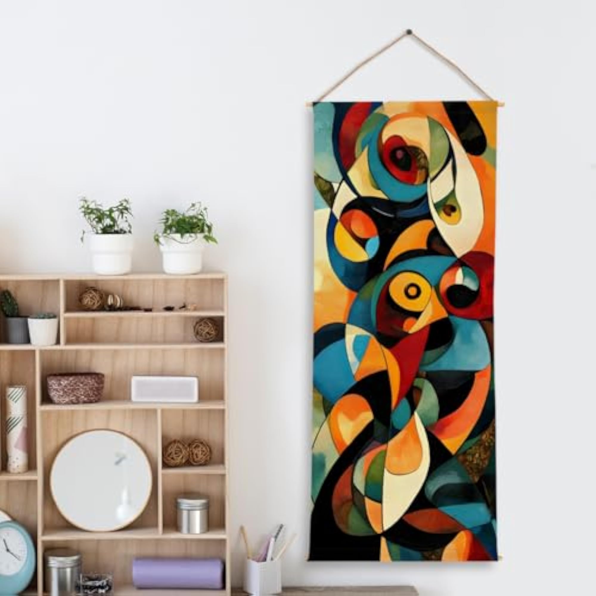 Abstract Geometric Tapestry Wall Hanging