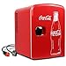Coca-Cola Classic Coke Bottle 4L Mini Fridge w/ 12V DC and 110V AC Cords, 6 Can Portable Cooler, Personal Travel Refrigerator for Snacks Lunch Drinks Cosmetics, Desk Home Office Dorm, Red