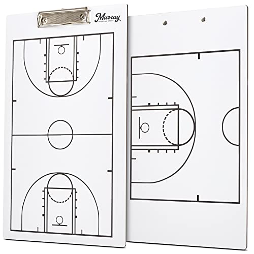 Murray Sporting Goods Basketball Coaches Clipboard | Dry Erase Double-Sided Basketball Clipboard for Coaching | Double-Sided Basketball Coach Marker Whiteboard