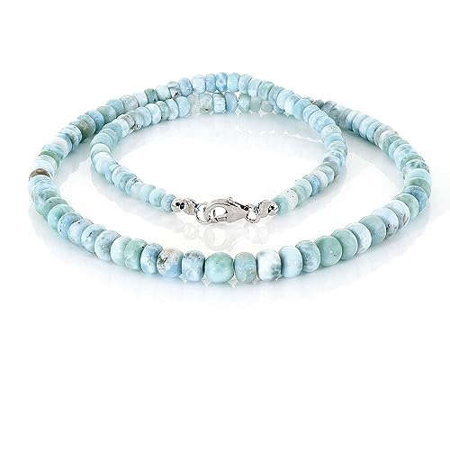 Larimar - Collana con perline in tinta unita, con