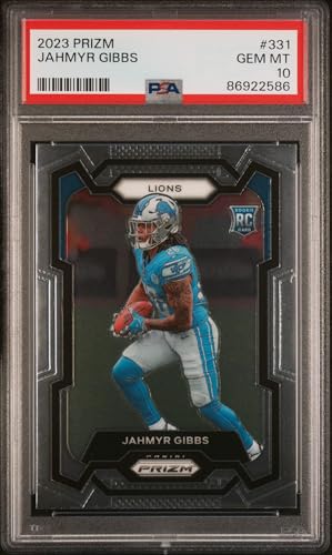 Graded 2023 Panini Prizm Jahmyr Gibbs #331 Rookie RC Football Car...