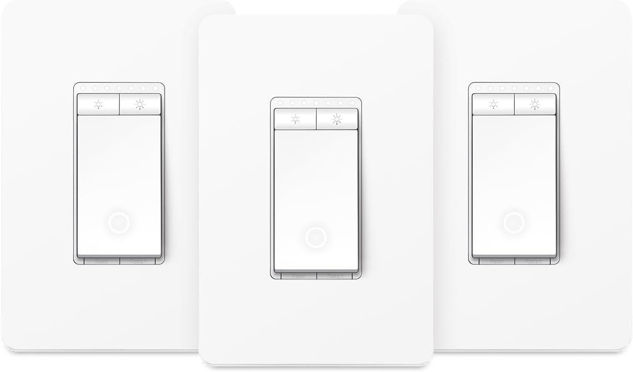 Dimmer Switch HS220P3, Single Pole, Needs Neutral Wire, 2.4GHz Wi-Fi Light Switch Works with Alexa and Google Home, UL Certified,, No Hub Required, 3-Pack
