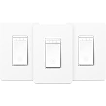 Kasa Smart Dimmer Switch HS220P3, Single Pole, Needs Neutral Wire, 2.4GHz Wi-Fi Light Switch Works with Alexa and Google Home, UL Certified,, No Hub Required, 3-Pack