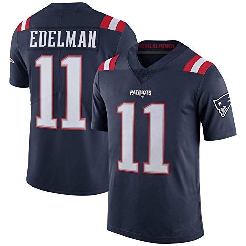 TTATT Camiseta De Fútbol De La NFL para Hombre New England Patriots 11# Julian Edelman Camiseta De Fútbol Jersey De Manga Corta NFL Sport Top Jersey