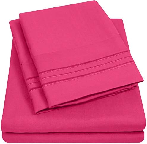 1500 Supreme Collection King Sheet Sets Fuschia - Luxury Hotel Bed Sheets and Pillowcase Set for King Mattress - Extra Soft, Elastic Corner Straps, Deep Pocket Sheets, King Fuschia