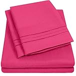 1500 Supreme Collection Twin XL Sheet Sets Fuschia - 3 Piece Bed Sheets and Pillowcase Set for Twin XL Mattress - Extra Soft, Elastic Corner Straps, Deep Pocket Sheets, Twin XL Fuschia