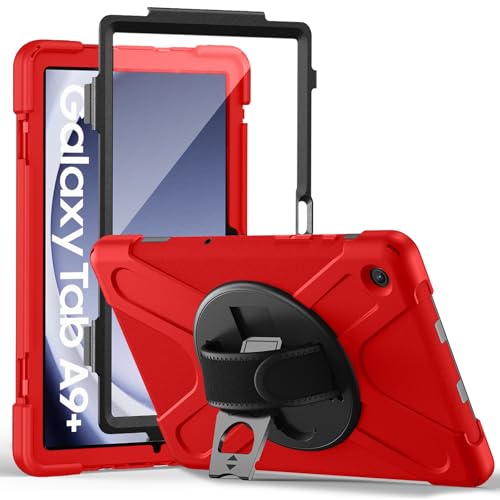 Coque Tab A9+ Plus antichoc rouge idéale pour le travail sur le terrain et les voyages