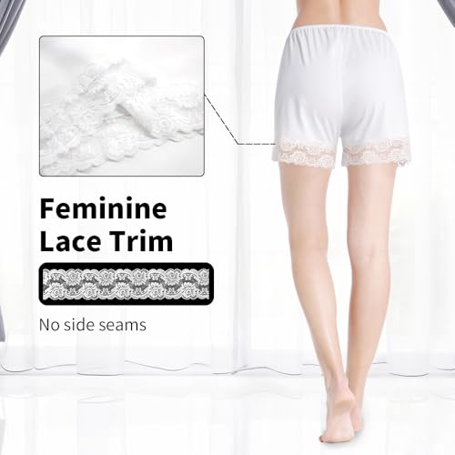 Image of MANCYFIT Pettipants for Women Half Slip Culotte Shorts Split Skirt Lace Snip 4 inch Inseam