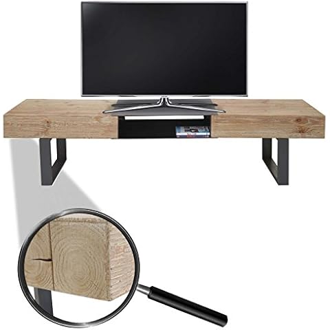 Mendler TV-Rack HWC-A15, Fernsehtisch, Tanne Holz rustikal massiv MVG-Zertifiziert 46x180x41cm Cover