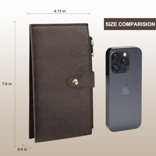 Image of Travelambo RFID Wallet Women Large Size Bifold Multi Card Wallet Case with Zipper Pocke Credit Card Holder for Women