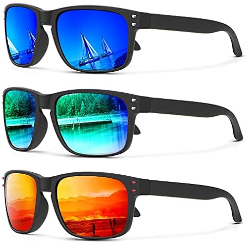 KALIYADI Polarized Sunglasses for Men Women, Mens Sunglasses Polarized UV Protection, Vintage Sun Glasses for Fishing Running Driving (3 pack) Cover