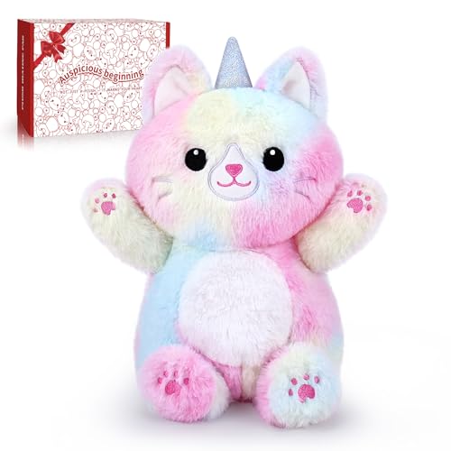 Unicorn Cat Microwavable Heating Pad-1.2lb Heating Pads for Women & Kids,Soft Pillow Plush Toy,Heatable Stuffed Animals,Bedtime Gift for Women Kids Stuffed