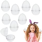 Chochkees Fillable Transparent Easter Eggs with Hinge Bulk Colorful Bright Plastic Easter Eggs, Perfect for Easter Egg Hunt, Surprise Egg, Easter Hunt, 2.25' Inch Assorted Bright Colors (12-Pack)