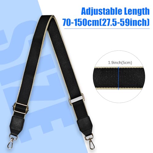Image of Purse Strap Crossbody Wide Shoulder Strap Adjustable Canvas Straps Replacement Belts for Handbag, Crossbody Bag