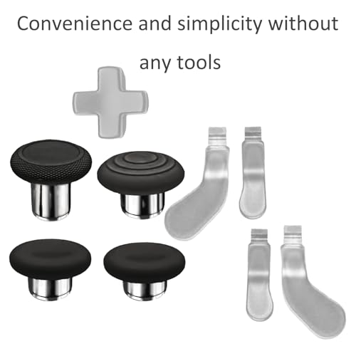 Image of 9 in1 Metal Thumbsticks for Xbox One Elite Series 2 Core Controller,Replacement Paddles for Xbox Elite Series 2 Controller Accessories with 4 Swap Joystick,4 Paddles,1 D-Pads(Silver)