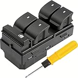 Acadia Upgrade Driver Side Master Power Window Control Switch with RED Light Compatible with 2007-2016 GMC Acadia, Durable Materials, 20945224, D1961F, D1930F