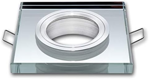 LED line Inbouwspot GU10 inbouwframe glas inbouwlamp Ø75mm boorgat incl. GU10 fitting voor LED-lampen zilver