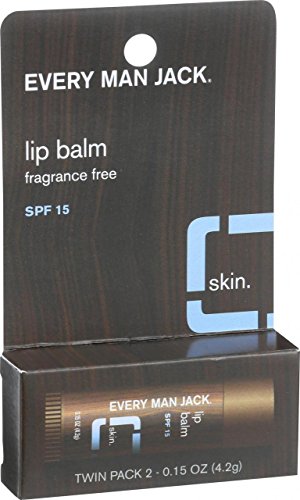 Every Man Jack, Spf15, Fragrance Free, 2Pk, 0.15 OZ (Pack of 2)