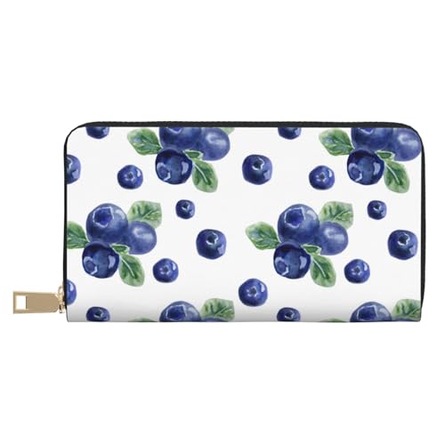 Novastar portefeuille fin en cuir myrtille avec fermeture éclair pour homme et femme