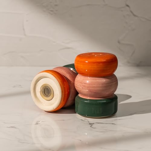 Image of Spice & Sage Salt & Pepper Shaker Set - Set of 2 Handcrafted Ceramic Shakers - Minimal Tabletop Essentials for Everyday Dining