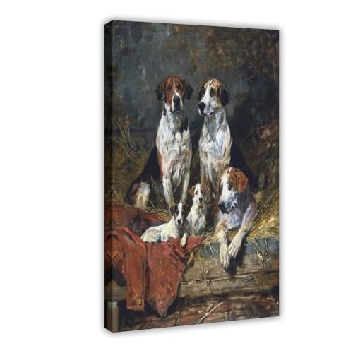 Toile Foxhounds John Emms pour habiller un mur vide avec cadre suspendu